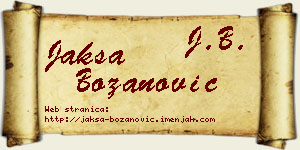Jakša Božanović vizit kartica